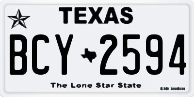 TX license plate BCY2594