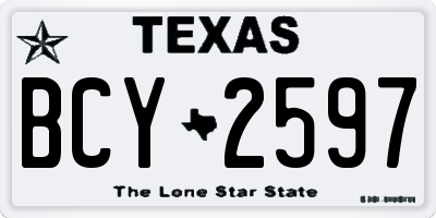 TX license plate BCY2597