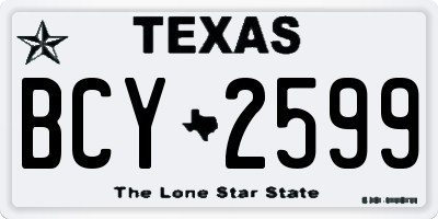 TX license plate BCY2599