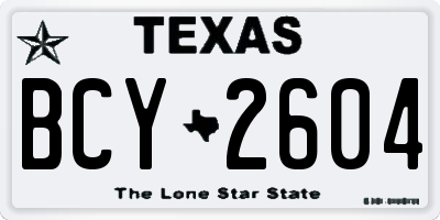 TX license plate BCY2604