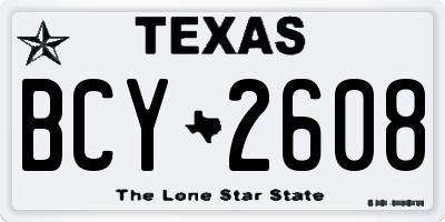 TX license plate BCY2608