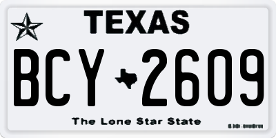 TX license plate BCY2609