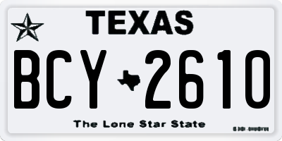 TX license plate BCY2610