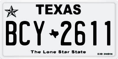 TX license plate BCY2611