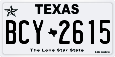 TX license plate BCY2615