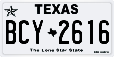 TX license plate BCY2616