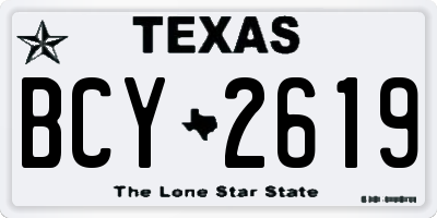 TX license plate BCY2619