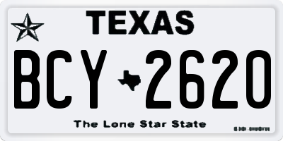 TX license plate BCY2620