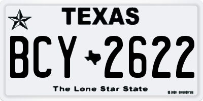 TX license plate BCY2622