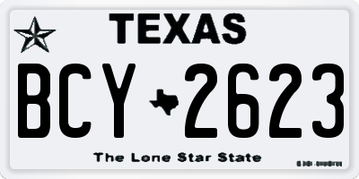 TX license plate BCY2623