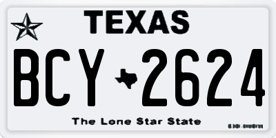 TX license plate BCY2624