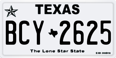 TX license plate BCY2625
