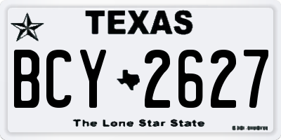TX license plate BCY2627