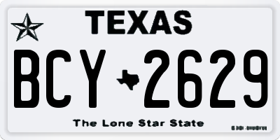 TX license plate BCY2629