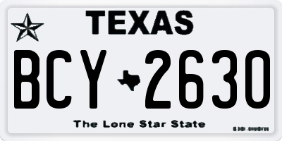 TX license plate BCY2630