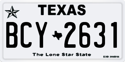 TX license plate BCY2631