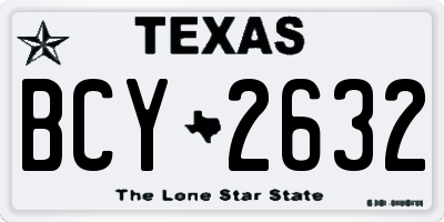 TX license plate BCY2632
