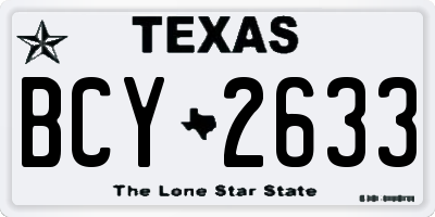 TX license plate BCY2633