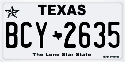 TX license plate BCY2635