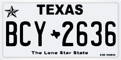 TX license plate BCY2636