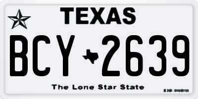 TX license plate BCY2639