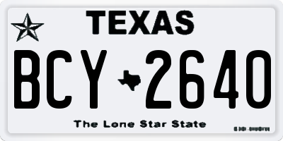 TX license plate BCY2640