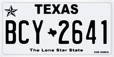 TX license plate BCY2641