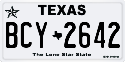 TX license plate BCY2642