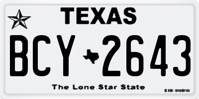 TX license plate BCY2643