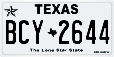 TX license plate BCY2644