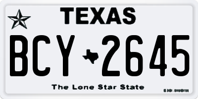 TX license plate BCY2645