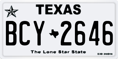 TX license plate BCY2646