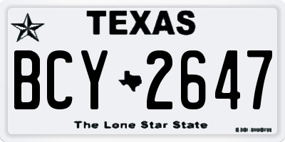 TX license plate BCY2647