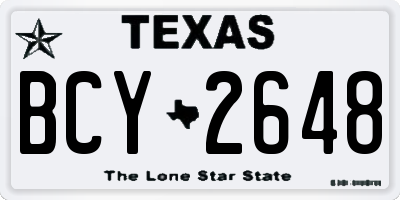 TX license plate BCY2648