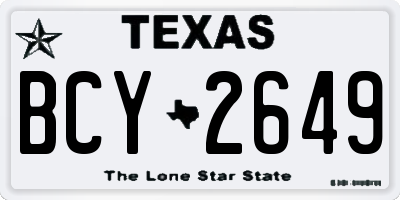 TX license plate BCY2649