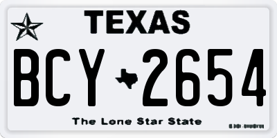 TX license plate BCY2654