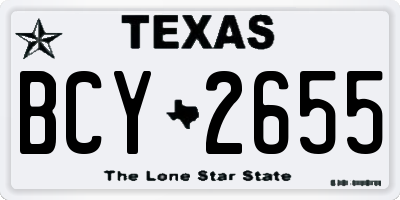 TX license plate BCY2655