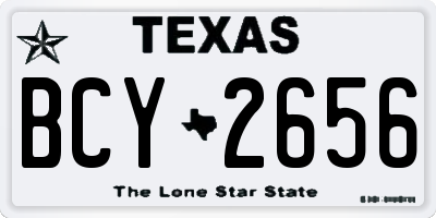 TX license plate BCY2656