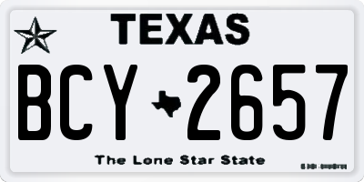 TX license plate BCY2657