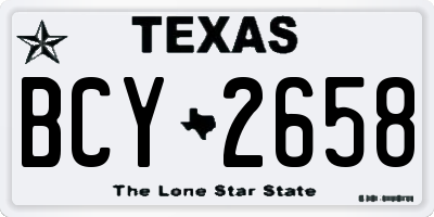 TX license plate BCY2658