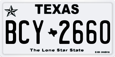 TX license plate BCY2660