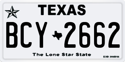 TX license plate BCY2662