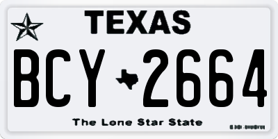 TX license plate BCY2664