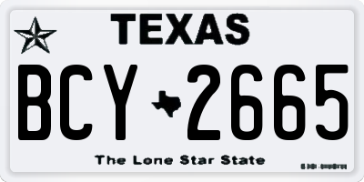 TX license plate BCY2665