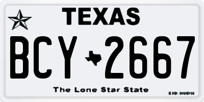 TX license plate BCY2667