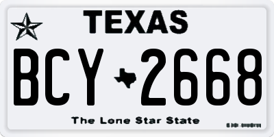 TX license plate BCY2668