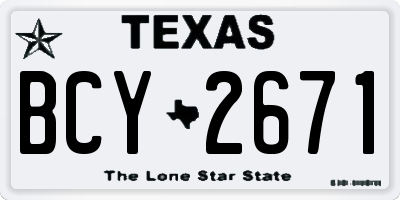 TX license plate BCY2671