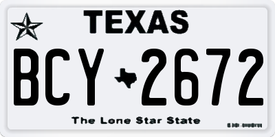 TX license plate BCY2672