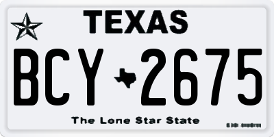 TX license plate BCY2675