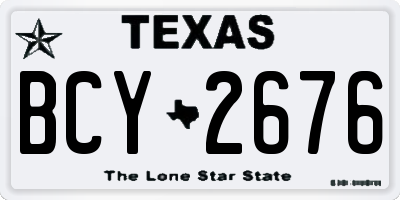TX license plate BCY2676